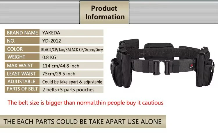 Yakeda Gear cinturón táctico MOLLE para outdoor y airsoft