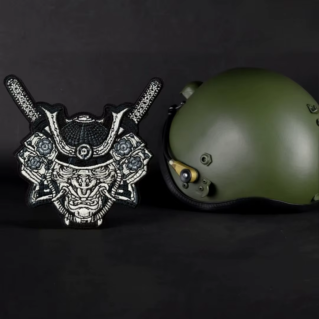 Parche samurái táctico bordado – Insignia militar con velcro - imagen 5