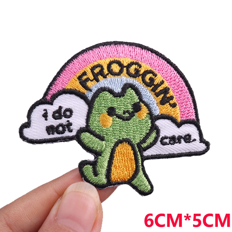 Parche bordado termoadhesivo gato rana – Para ropa mochilas sombrero DIY - imagen 4