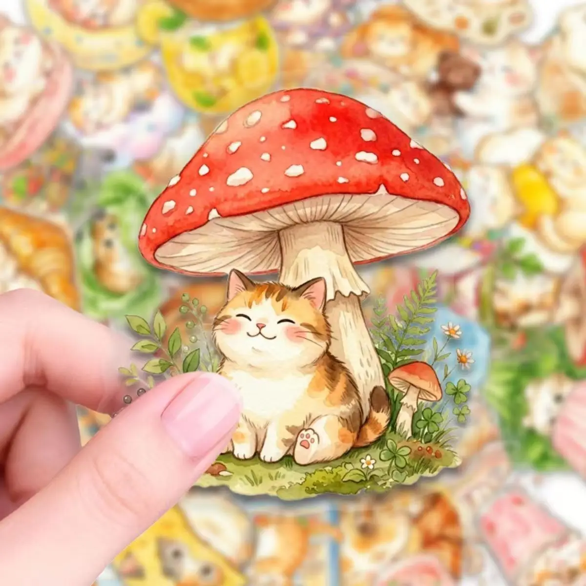 Pegatinas decorativas con estética de gatos para álbum de recortes