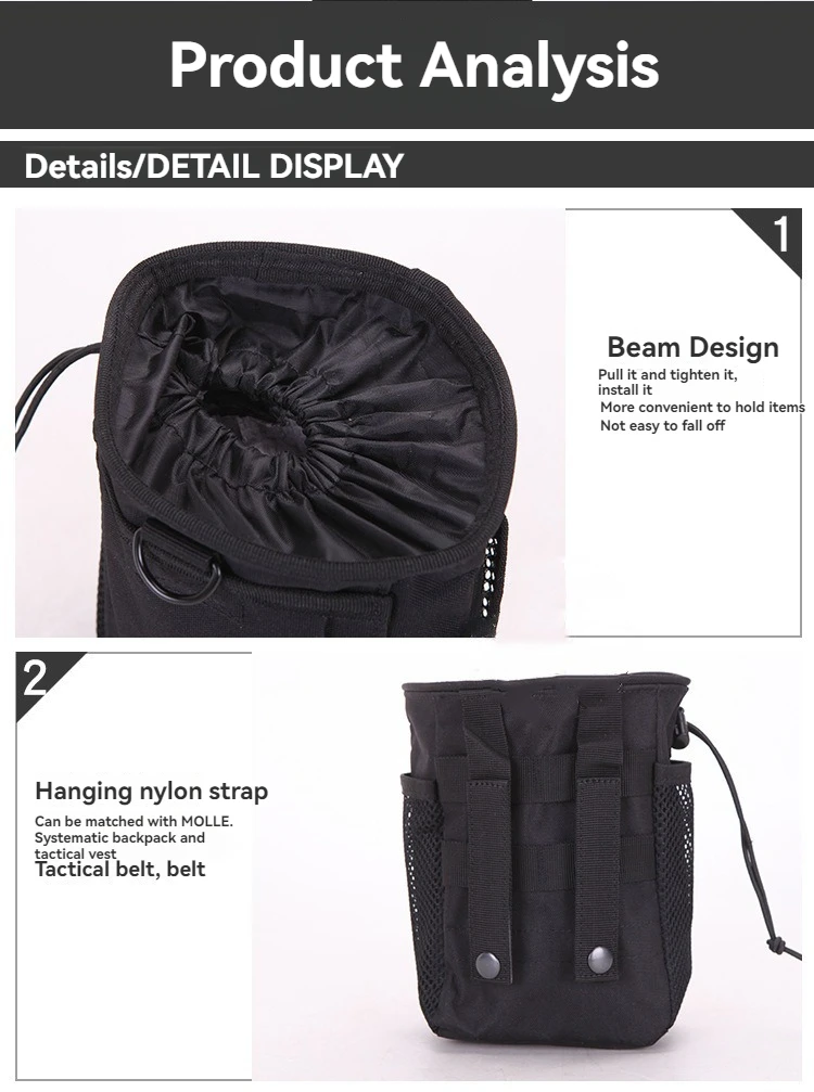 Bolsa portamuniciones táctica MOLLE con cordón para cinturón - imagen 3