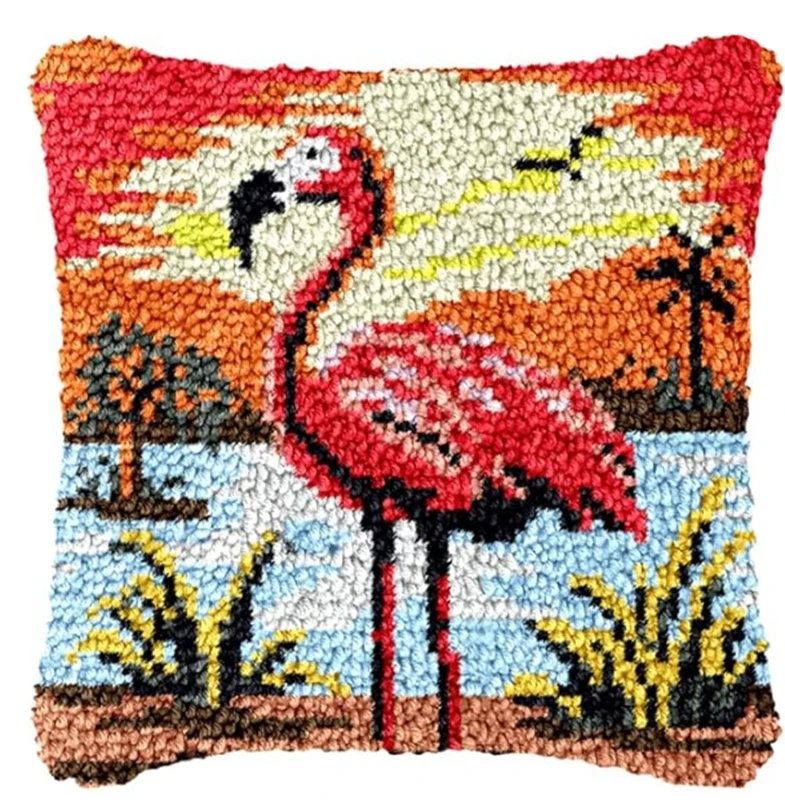 Kit de bordado punto de cruz pingüino y flamenco cojines y alfombras - imagen 5