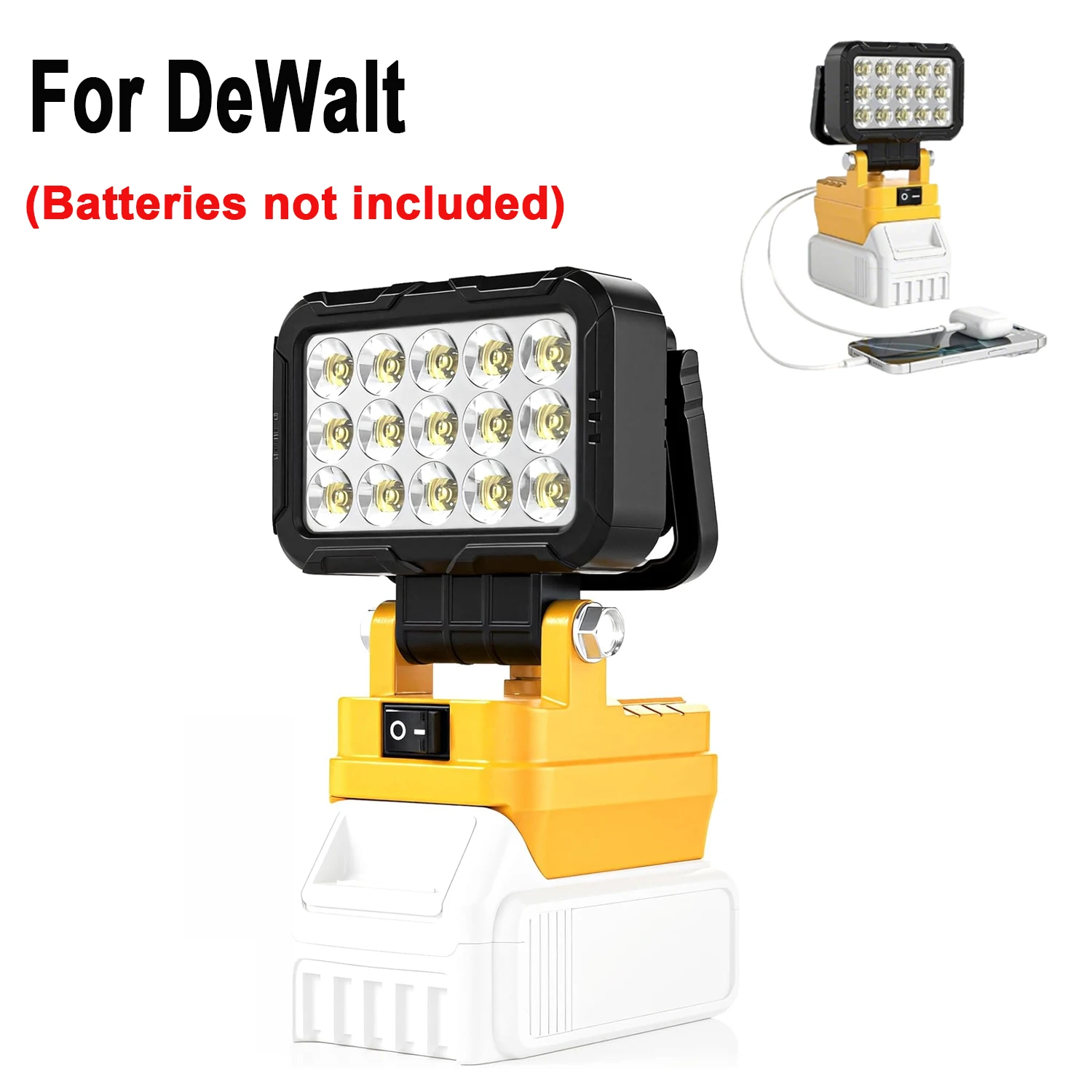 DeWalt lámpara de trabajo LED inalámbrica regulable con USB - imagen 4