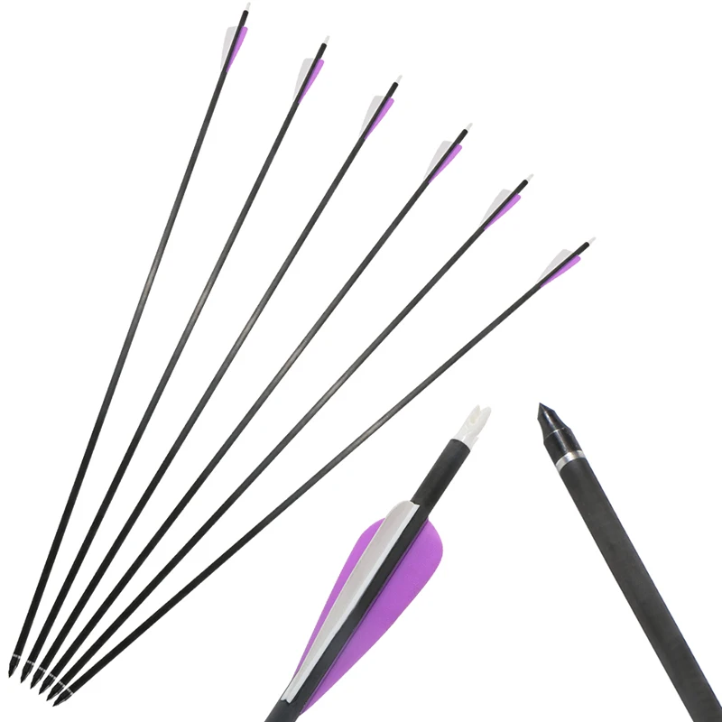 Flechas de carbono 31,8 pulg. puntas intercambiables y plumas TPU - imagen 5