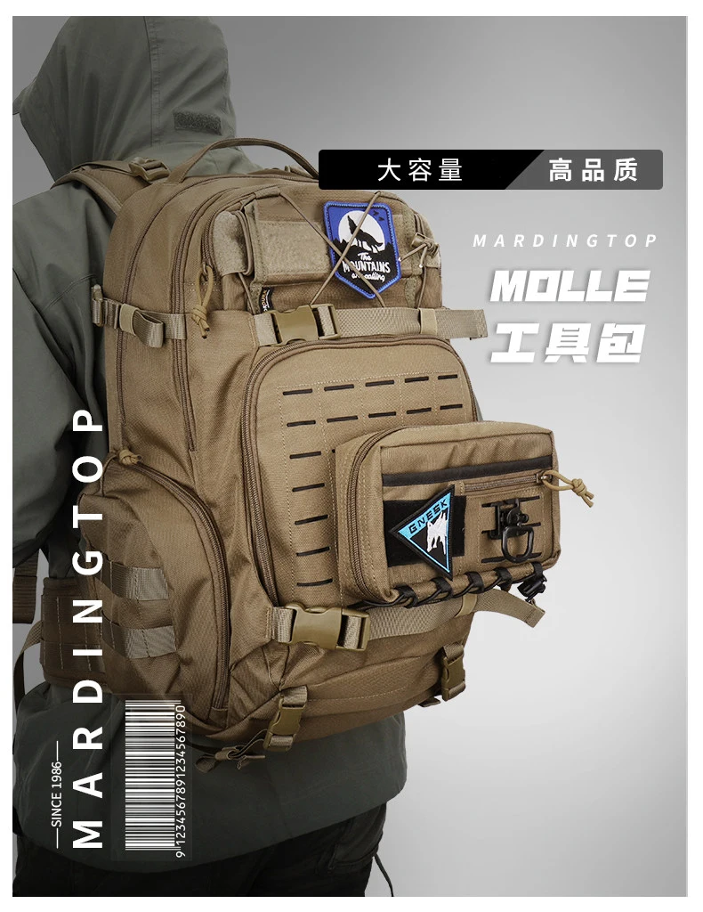 Vista de conjunto del kit con sistema modular MOLLE