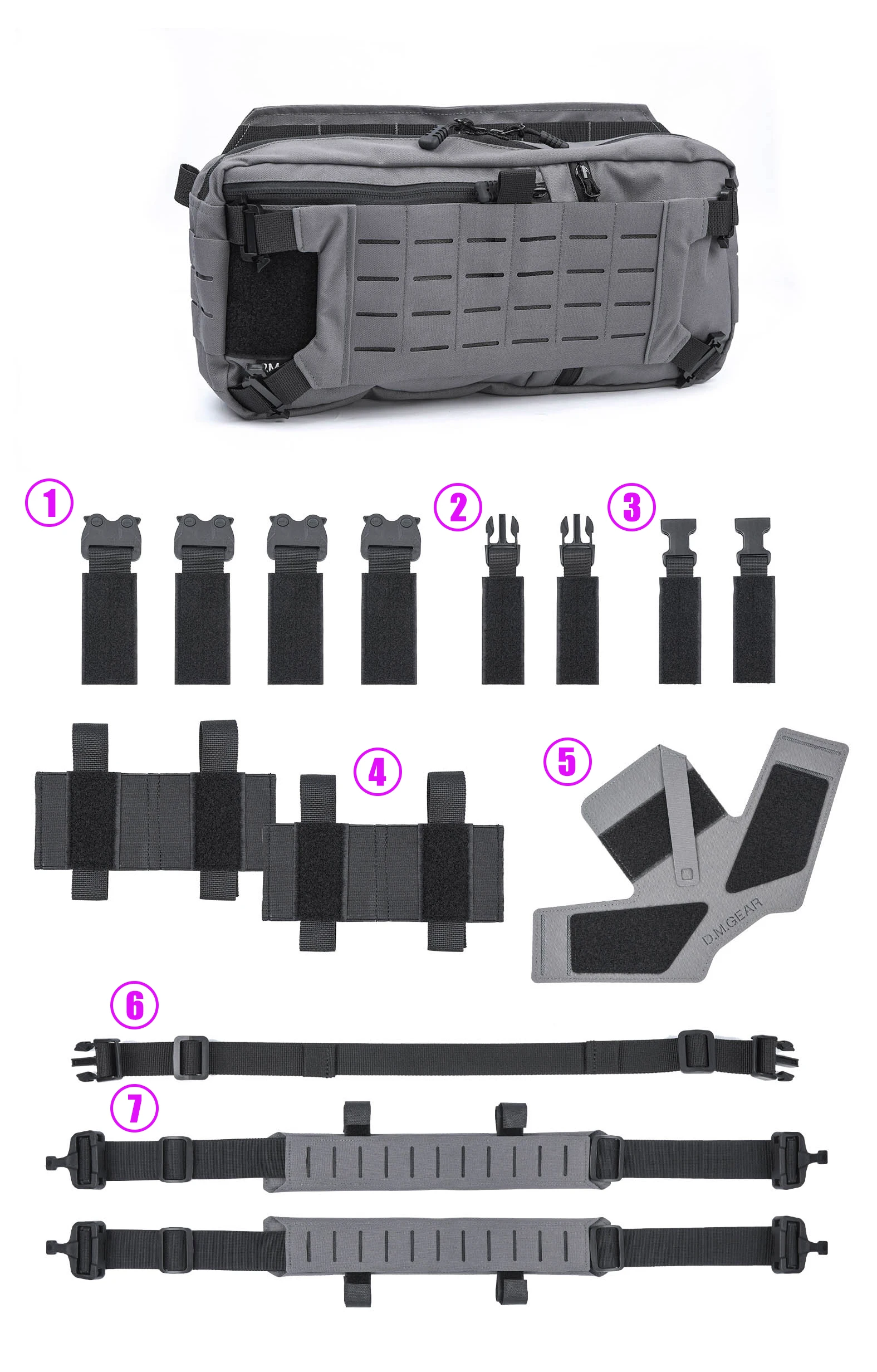DMGear bandolera táctica MOLLE para pecho caza hombre - imagen 4