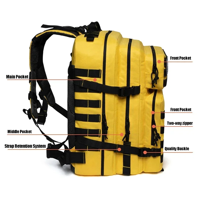 Mochila táctica militar 45L MOLLE ripstopsenderismo supervivencia exterior - imagen 4