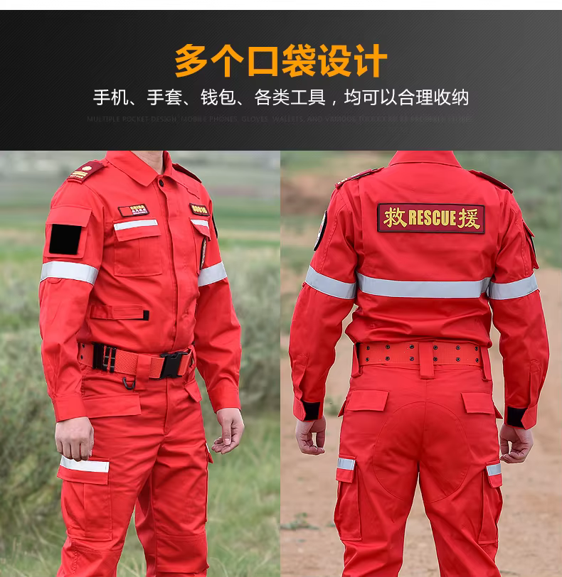 Traje azul marino en zona de construcción