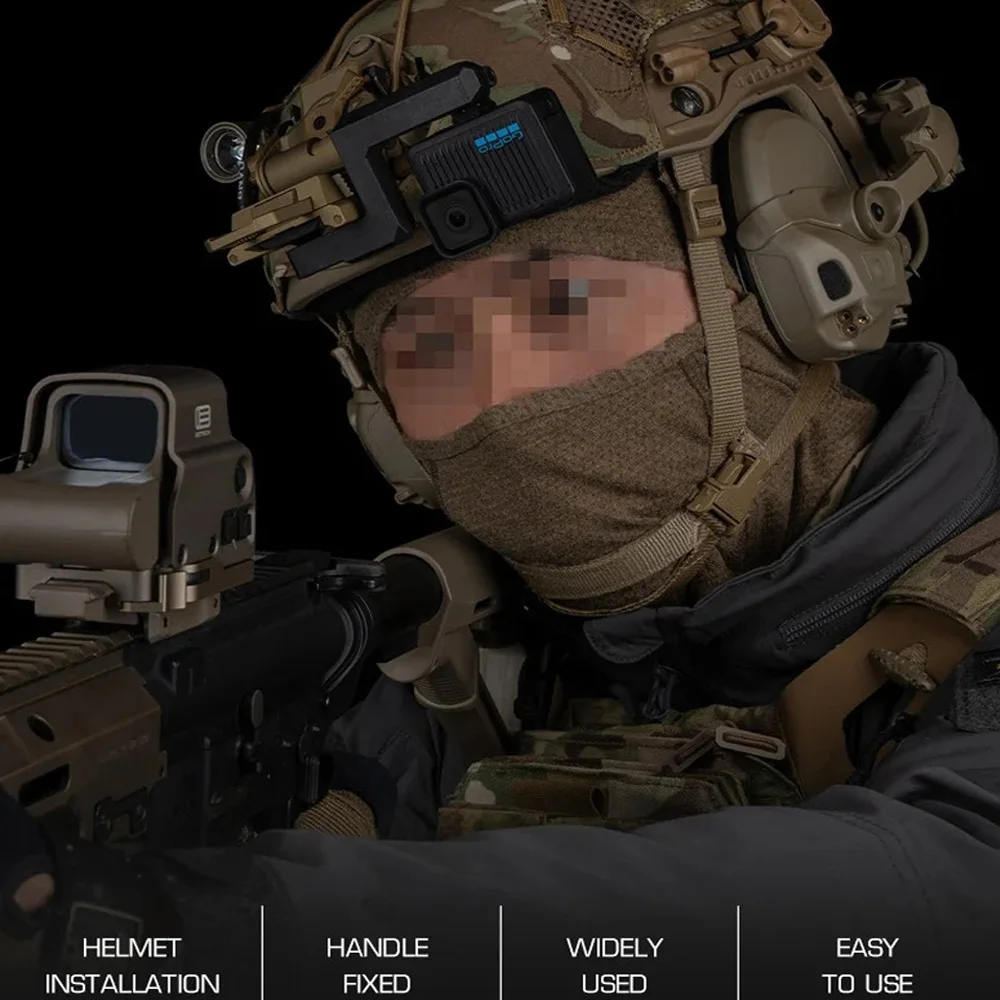 Soporte cámara táctica para casco Wilcox NVG – GoPro, DJI, Insta360 - imagen 5