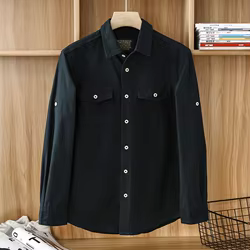 Camisa táctica de manga larga algodón con bolsillos