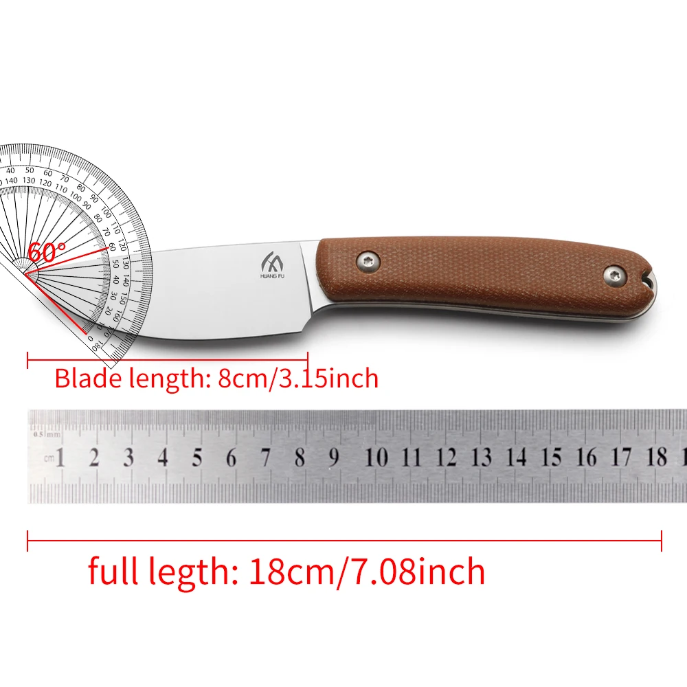Cuchillo fijo de acero para exterior y supervivencia táctica - imagen 4