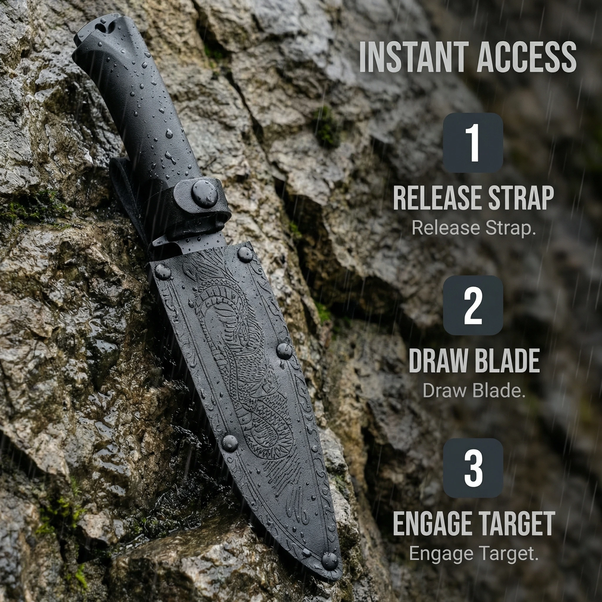Cuchillo fijo táctico pequeño con funda para al aire libre - imagen 5