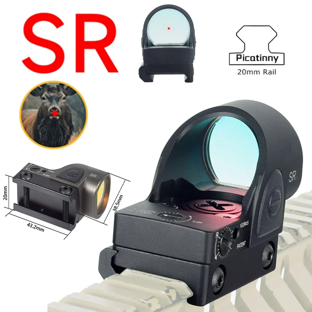 Mira red dot táctica punto rojo 20 mm Picatinny para caza y airsoft - imagen 5