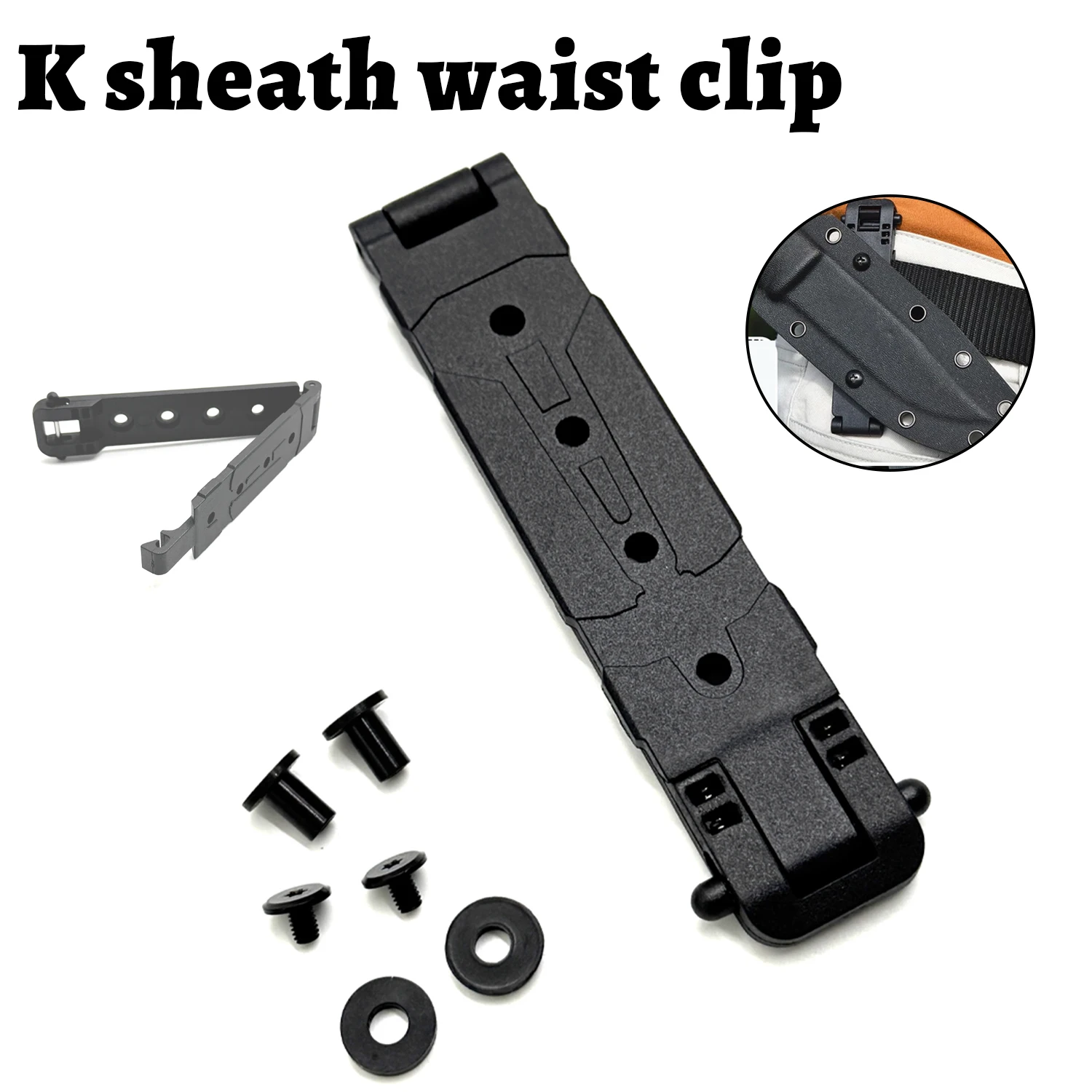 Clip de sujeción MOLLE-LOK para funda Kydex negra con montaje - imagen 3