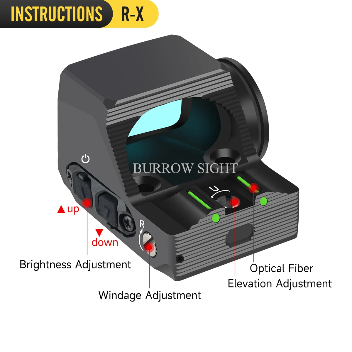 R-X Red Dot Mira de caza táctica apagado automático para Glock - imagen 4