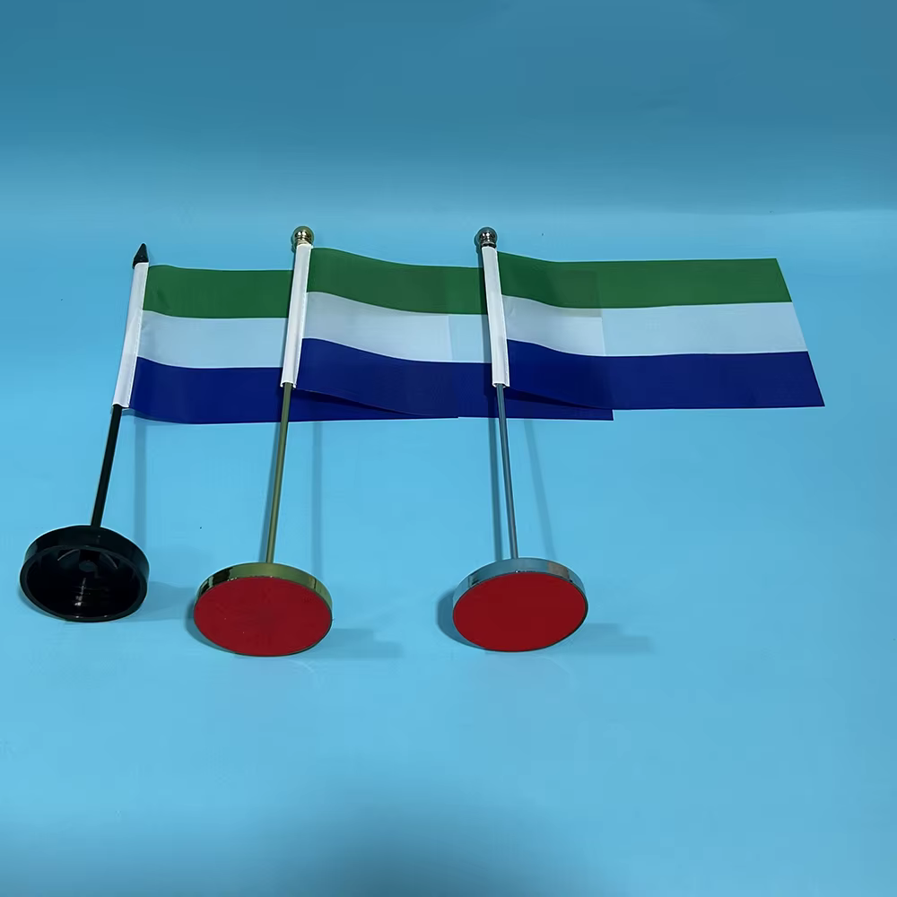 Bandera de escritorio Sierra Leona en poliéster nacional - imagen 5