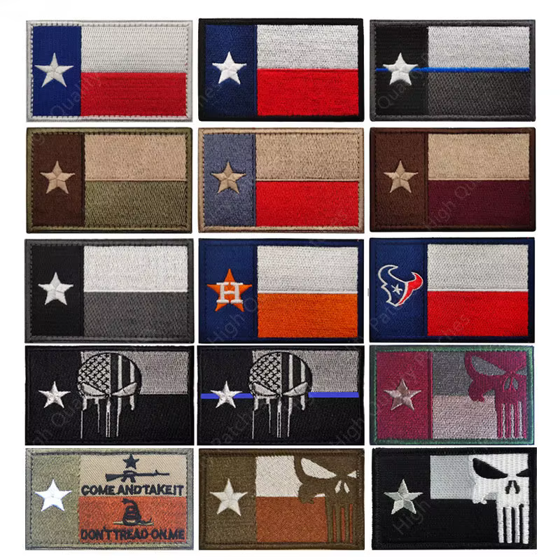 Parche bordado estilo bandera de Texas