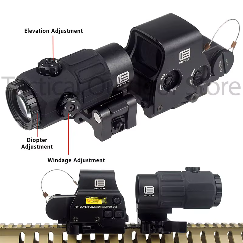 Mira holográfica EOTECH con magnificador 5X plegable – Airsoft - imagen 5