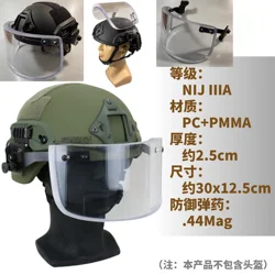 Visera balística NIJ IIIA con rieles Picatinny para casco FAST/MICH