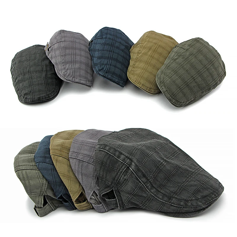 Gorra plana estilo newsboy a cuadros para hombre y mujer - imagen 3