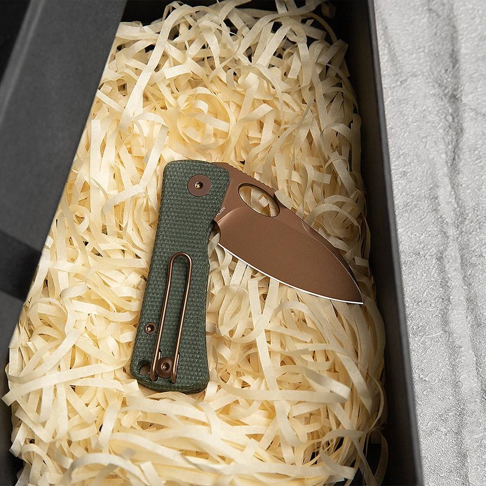 TRIVISA Andromeda-GM Cuchillo plegable EDC Micarta camping y pesca