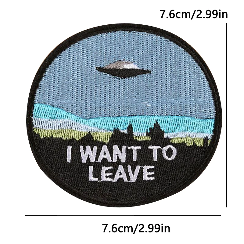 Parches termoadhesivos OVNI alienígena – para ropa y exterior - imagen 4