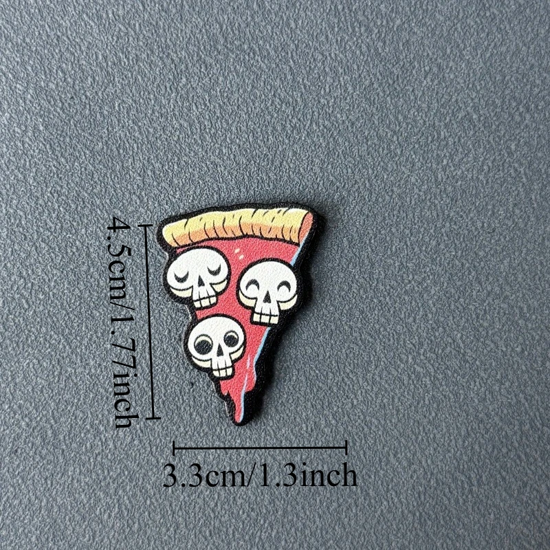 Parche táctico mini calavera pizza con velcro, bordado para ropa - imagen 4