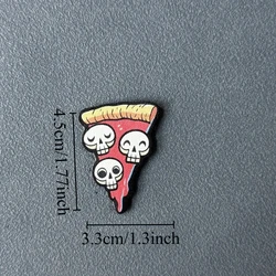 Parche táctico mini calavera pizza con velcro, bordado para ropa