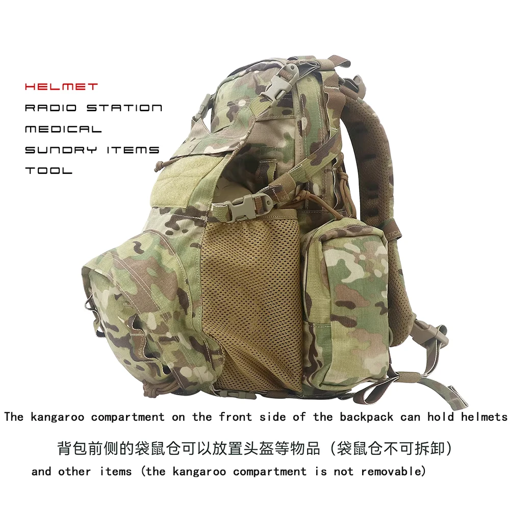 Mochila táctica multiusos exterior con bolsa de hidratación y casco - imagen 5