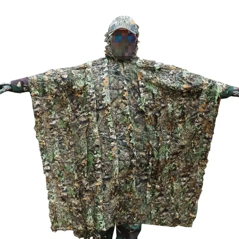 Poncho ghillie 3D Woodland para caza y observación - imagen 3