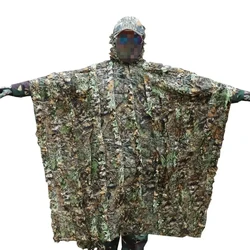 Poncho ghillie 3D Woodland para caza y observación