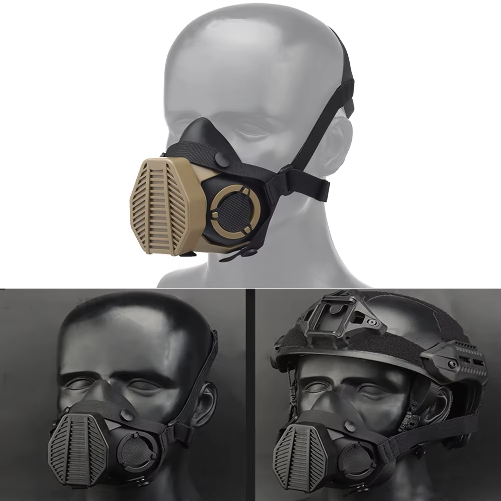 Respirador táctico media cara reutilizable – Airsoft, paintball