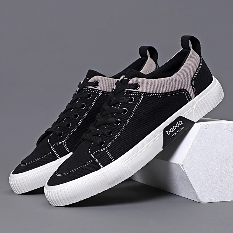 Zapatos de lona hombre con cordones transpirables ligeros suela suave - imagen 5