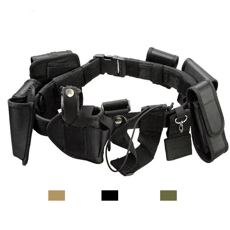 Cinturón táctico policial MOLLE con bolsas para servicio y airsoft