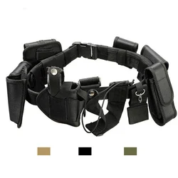 Cinturón táctico policial MOLLE con bolsas para servicio y airsoft