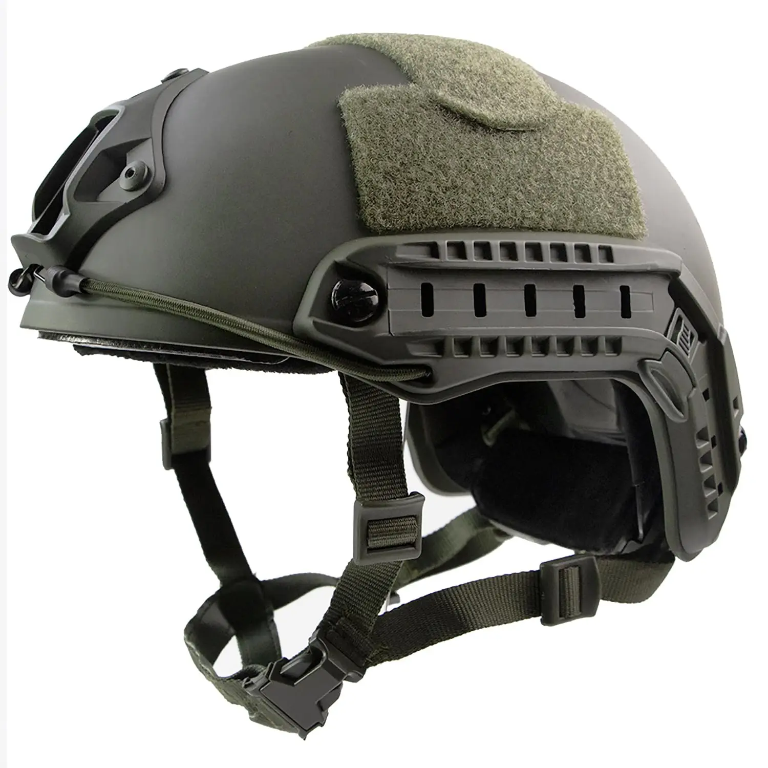 Vista frontal del casco BOOIU con rieles laterales