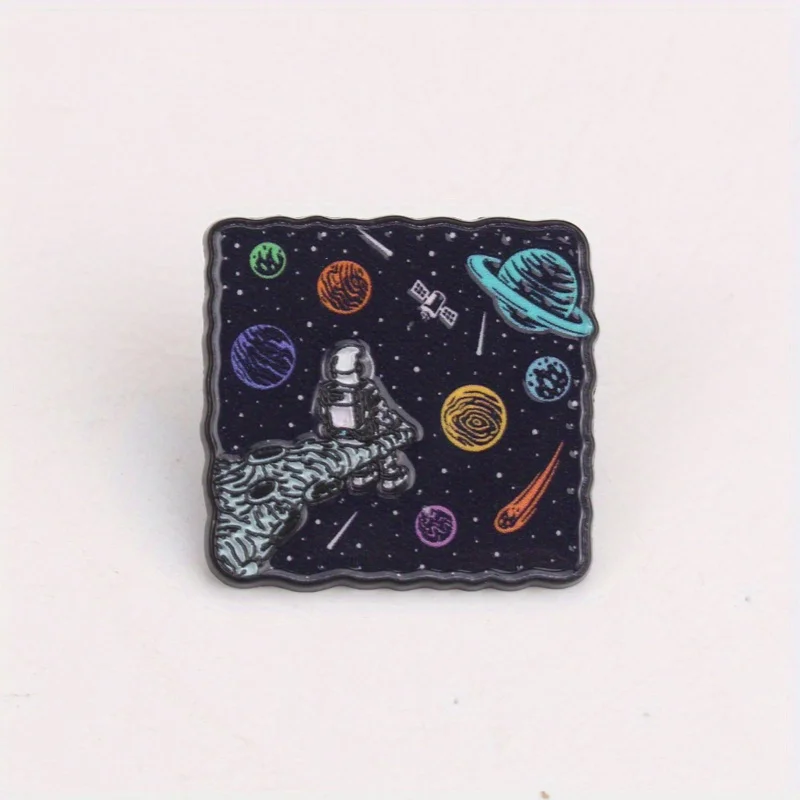 Parche distintivo Star Sea Nomad astronauta cromado, planeta multicolor - imagen 4