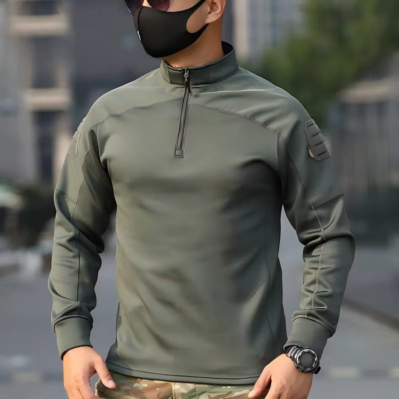 Traje de camuflaje manga larga táctico con forro terciopelo hombre