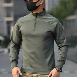 Traje de camuflaje manga larga táctico con forro terciopelo hombre