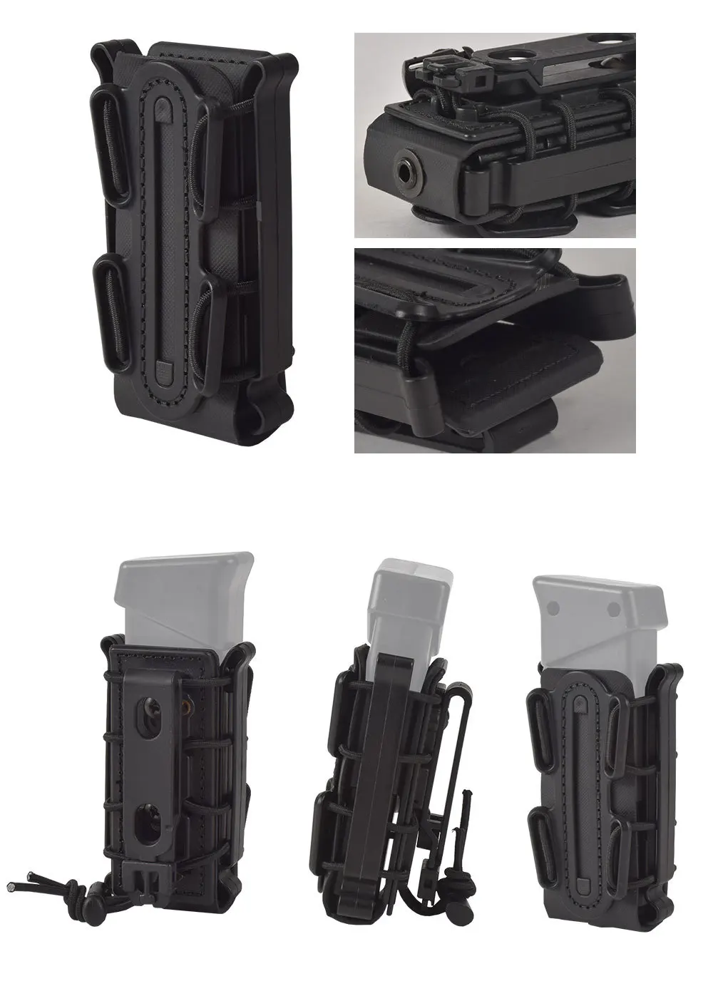 Funda táctica MOLLE portacargadores con gancho de liberación rápida - imagen 4