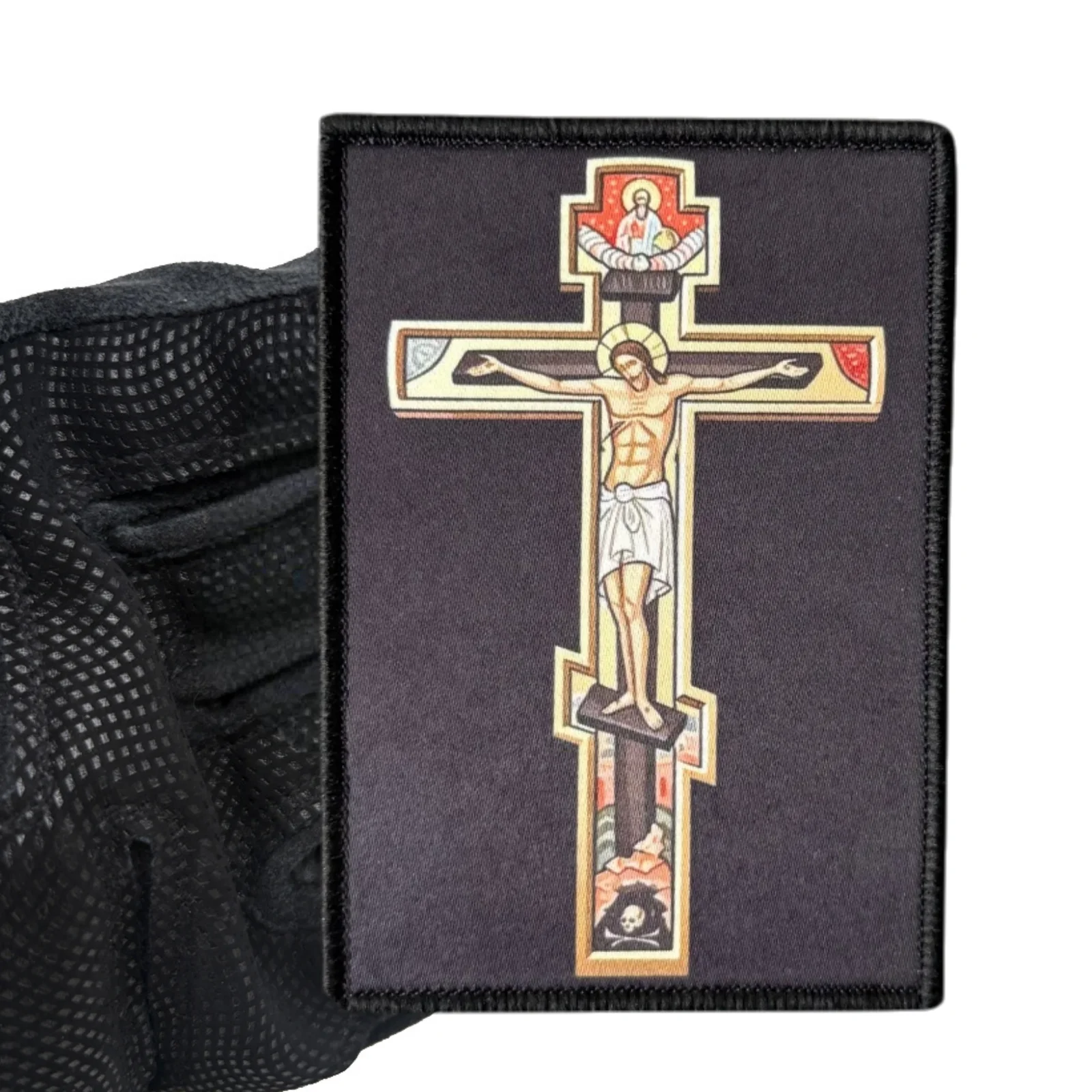 Parche táctico de Jesús con crucifijo ortodoxo de velcro - imagen 2