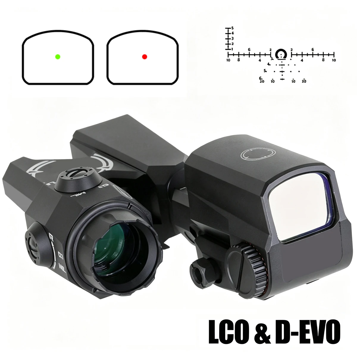 Mira telescópica táctica 6X con visor réflex 1X para rifle - imagen 4