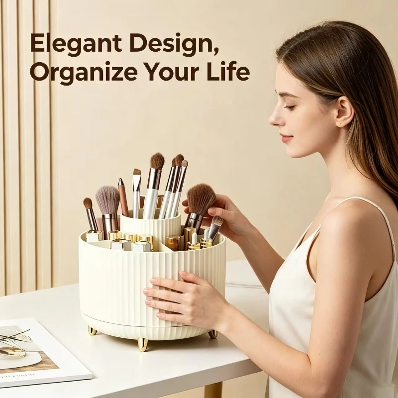 Organizador de cosméticos y brochas para tocador de gran capacidad - imagen 3