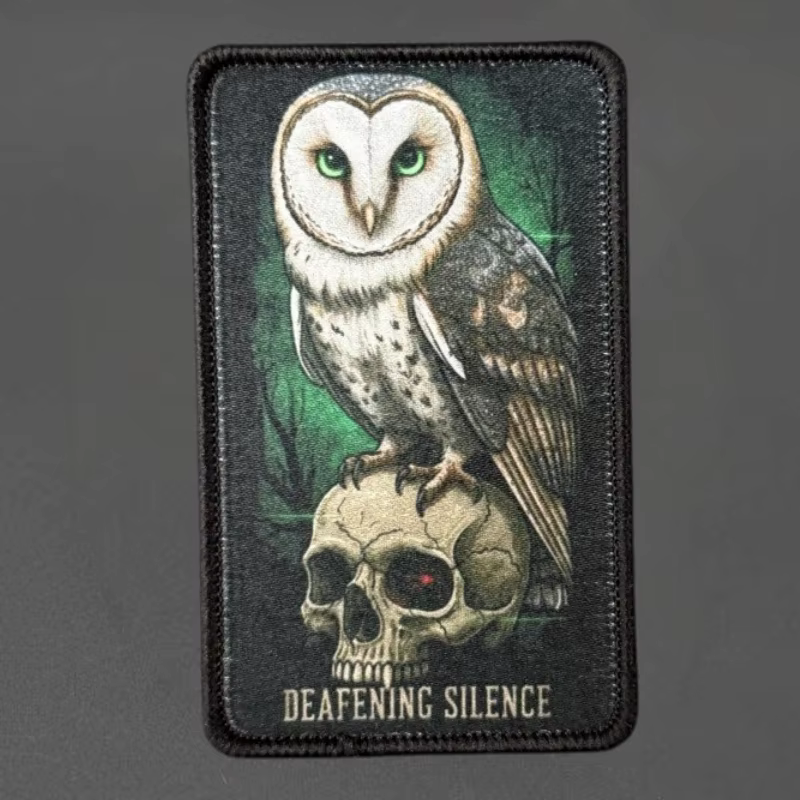 Parche táctico búho calavera con gancho y bucle para mochila - imagen 3