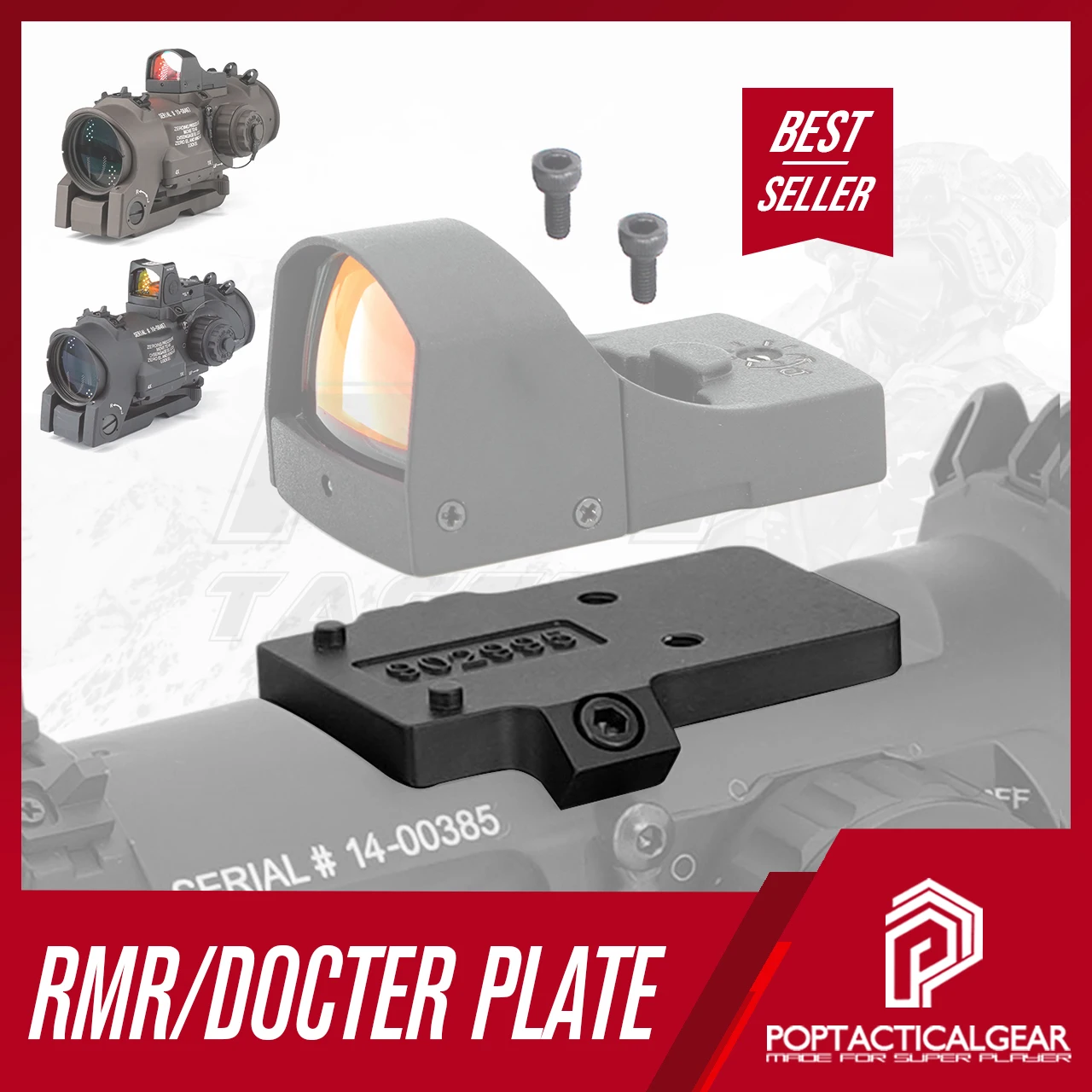 Elcan Placa de montaje táctica para visor punto rojo DR RM