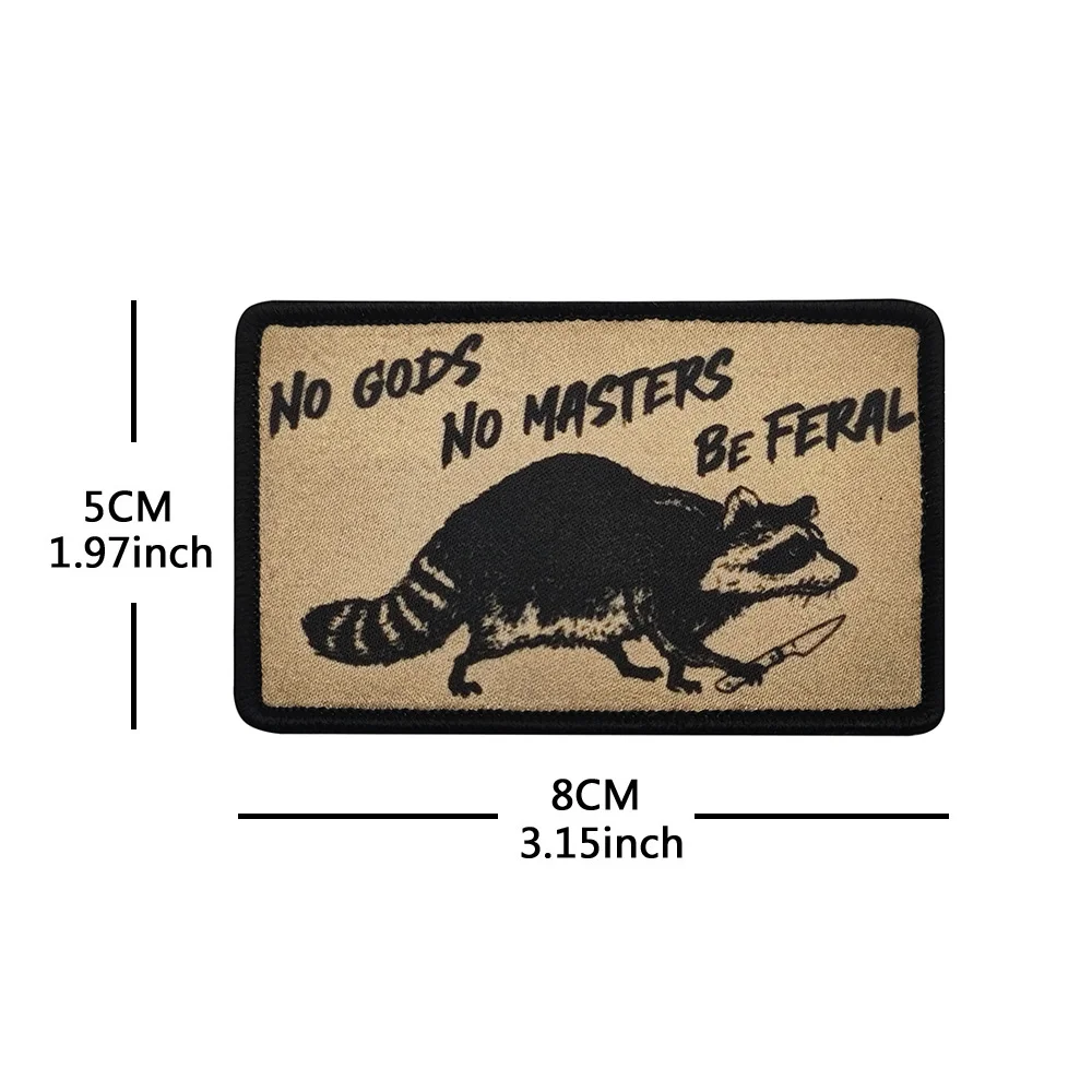 Parche táctico velcro mapache con cuchillo NO GODS MASTERS