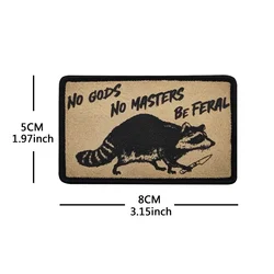 Parche táctico velcro mapache con cuchillo NO GODS MASTERS