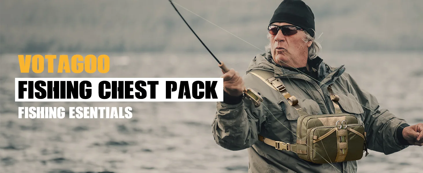 Bolsa de pesca al pecho con compartimentos