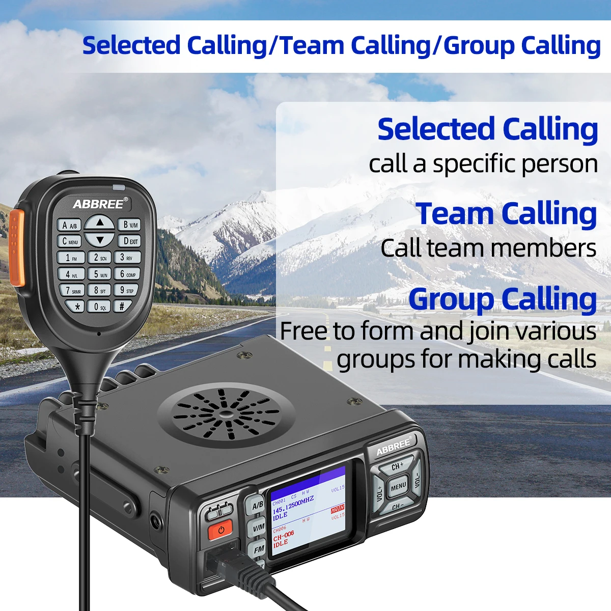 Abbree AR-318 radio móvil banda dual VHF/UHF con cifrado de voz - imagen 5
