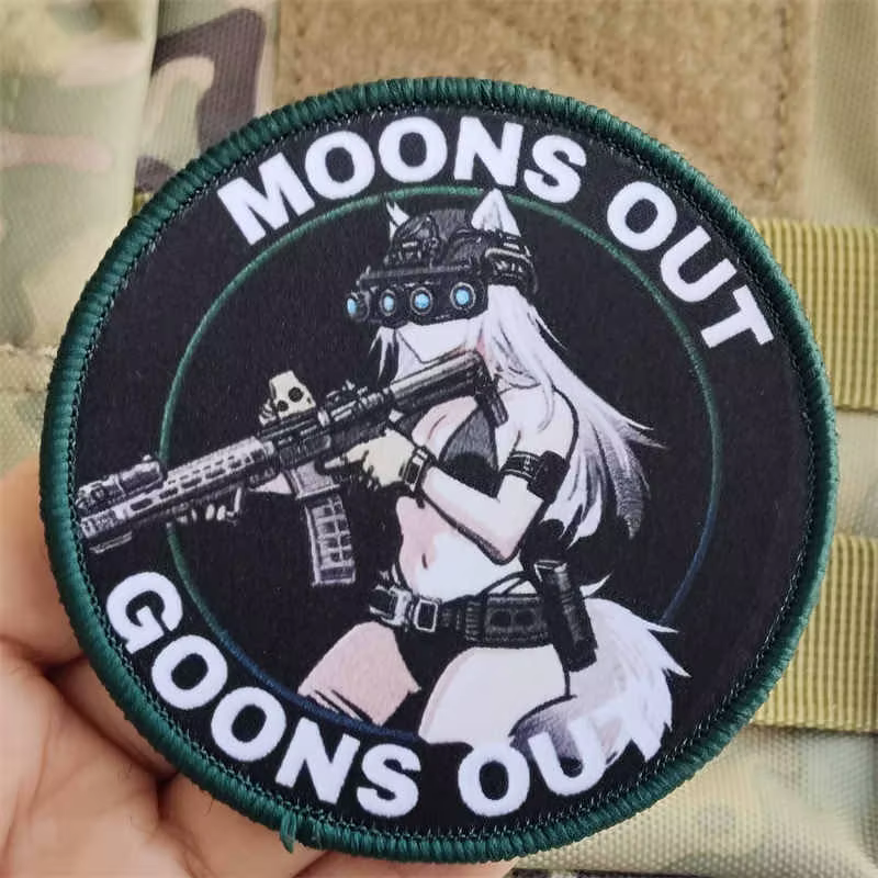 Parches tácticos gancho y bucle estampado Moons Out Goons para ropa - imagen 4